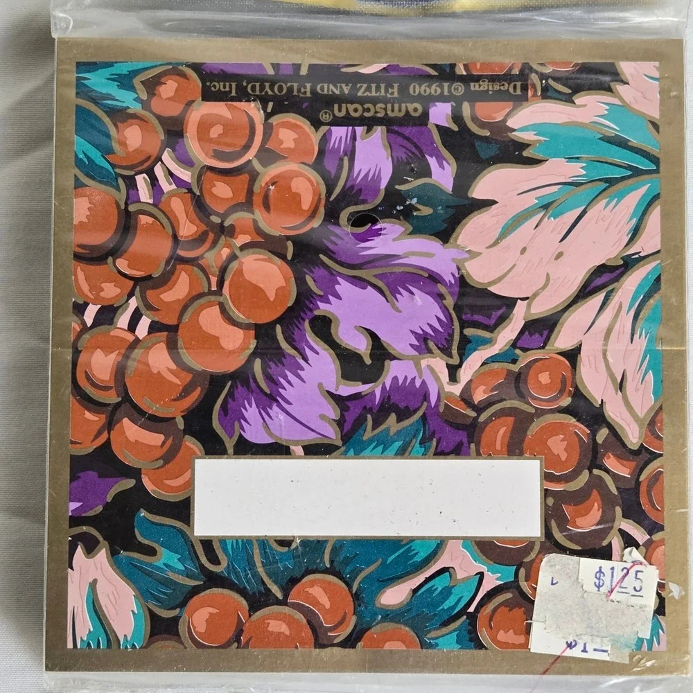 Amscan Fitz And Floyd Inc Grape Tapestry Place Cards, 72, Vtg 1990 43827 New